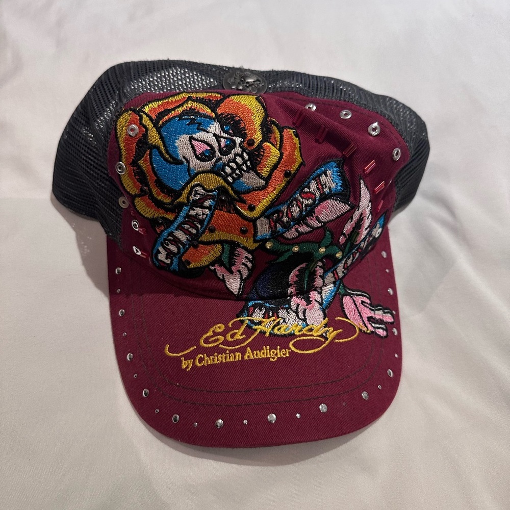 Ed Hardy Kids Cap with Multicolor Skull Design
